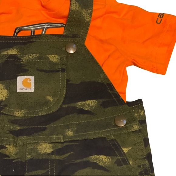 CARHARTT || Toddler Canvas Camo Shortall SS Bodysuit 2 Piece Set || size 24m - Picture 7 of 7